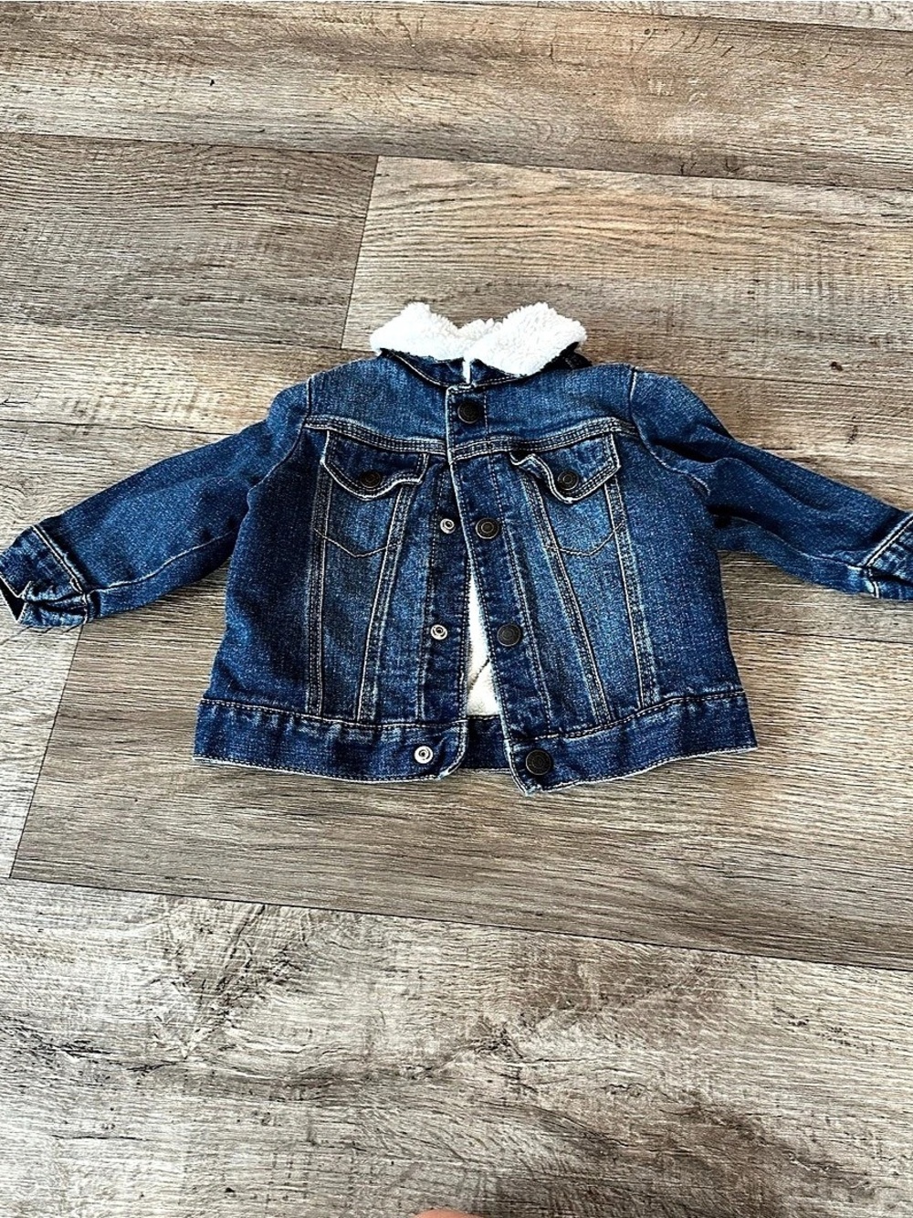 Old Navy Sherpa-Lined Denim Jacket for Baby Blue & White Baby 12-18M